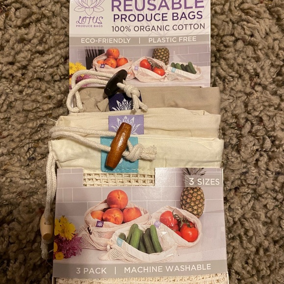 New Lotus Sustainables Premium 100% Organic Cotton Reusable Produce Bags - Picture 7 of 7